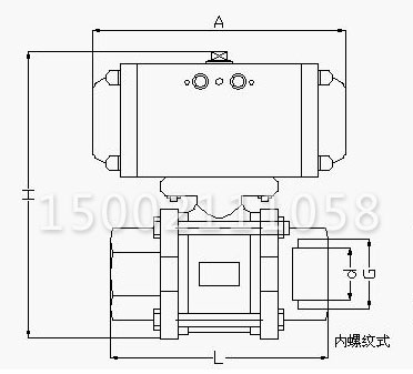 Q611F气动三片式球阀结构图