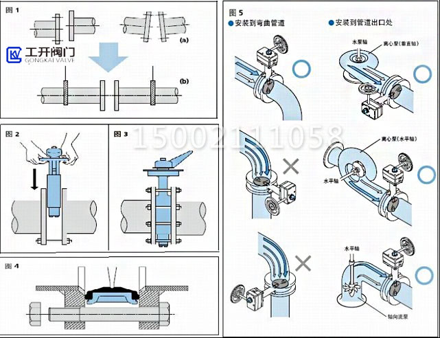 管道蝶阀安装示意图