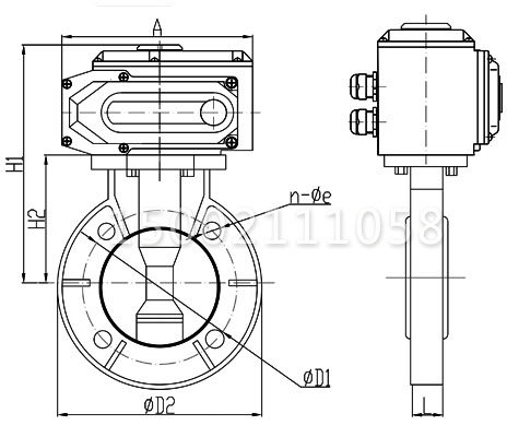 D971S电动塑料蝶阀结构图