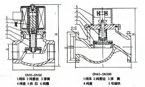 ZCM煤气电磁阀结构尺寸