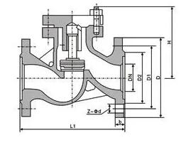 H41W升降式止回阀结构图