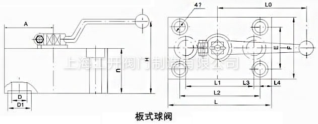 YJZQ板式高压球阀结构尺寸